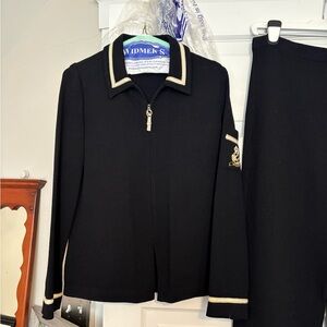 St. John Collection Black and Gold 2 Pc. Jacket & Pant Ensemble